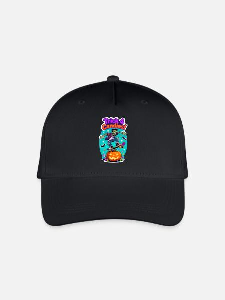 Trick 4 Candies Halloween Skateboard Tee - Organic Kids’ Baseball Cap - black
