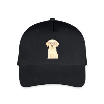 Chien joueur avec des lunettes en forme de cœur - Casquette de baseball bio Enfant - noir - Devant