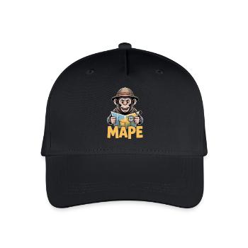 MAPE Adventure Monkey Carte Boussole Explorateur - Casquette de baseball bio Enfant - noir - Devant