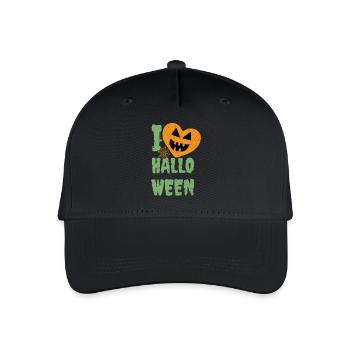 Happy Halloween Kürbis Zombie Hexe Vampir Kostüm - Kinder Bio Basecap - Schwarz - Vorne