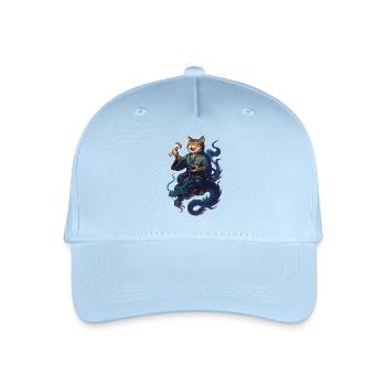 Sushi Katze getigert Kimono Drache Geschenk - Kinder Bio Basecap - Hellblau - Vorne