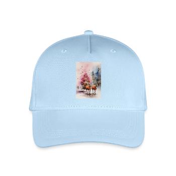 Renne traîneau Noël Watercolor - Casquette de baseball bio Enfant - bleu clair - Devant