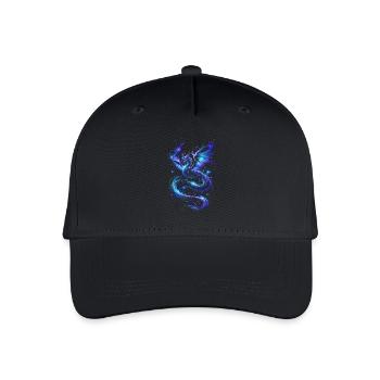 Blauer Sternenfeuerdrache - Kinder Bio Basecap - Schwarz - Vorne