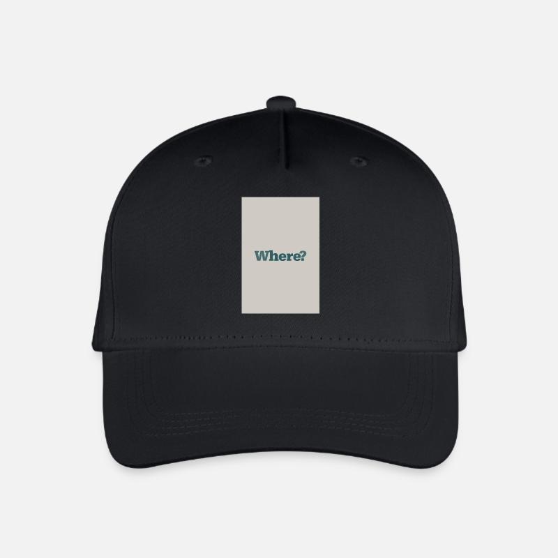 Où ? – Art mural typographique en style minimaliste - Casquette de baseball bio Enfant - noir