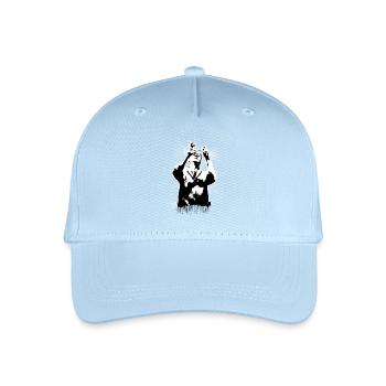 Schwarzweiß Silhouette der Verzweiflung - Kinder Bio Basecap - Hellblau - Vorne