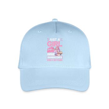 Anime Girl Ramen Cats Boba Drawing - Organic Kids’ Baseball Cap - light blue - Front