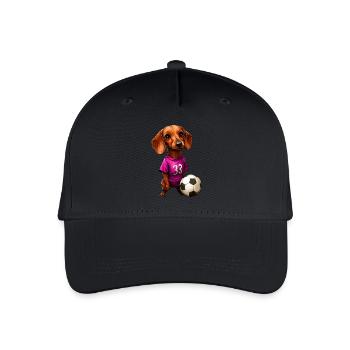 Dachshund Football - Organic Kids’ Baseball Cap - black - Front