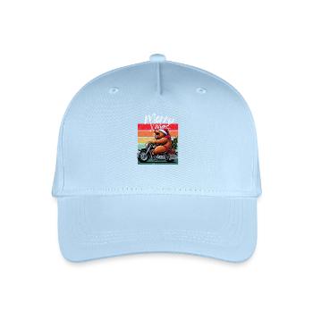 Joyeux Noël Moto Moto Ours Rétro Noël - Casquette de baseball bio Enfant - bleu clair - Devant
