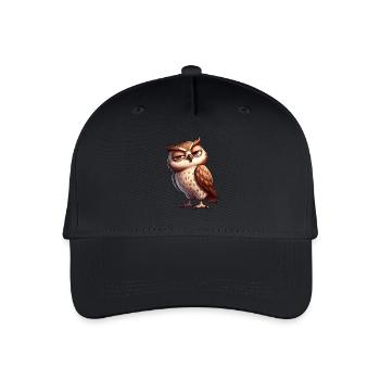 hibou de dessin animé sceptique coquin drôle - Casquette de baseball bio Enfant - noir - Devant