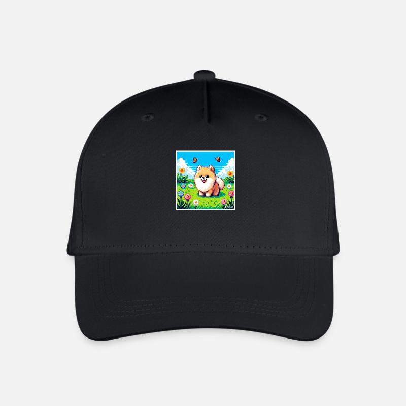 Pixel-Pom - Kinder Bio Basecap - Schwarz