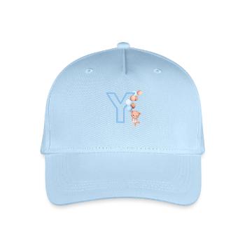 Blue Letter Y Bear - Organic Kids’ Baseball Cap - light blue - Front