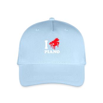 J’aime piano piano coeur instrument de musique amour - Casquette de baseball bio Enfant - bleu clair - Devant