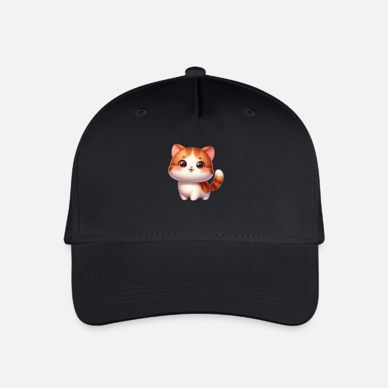 Cat / Katze - Kinder Bio Basecap - Schwarz