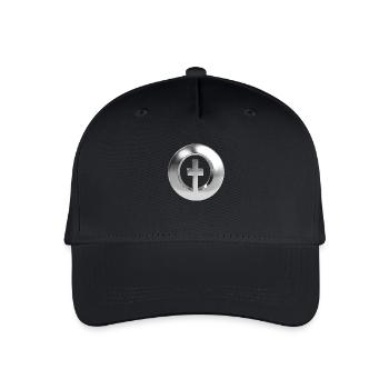 Chrome ,, Kreuzring " Metallic - Kinder Bio Basecap - Schwarz - Vorne