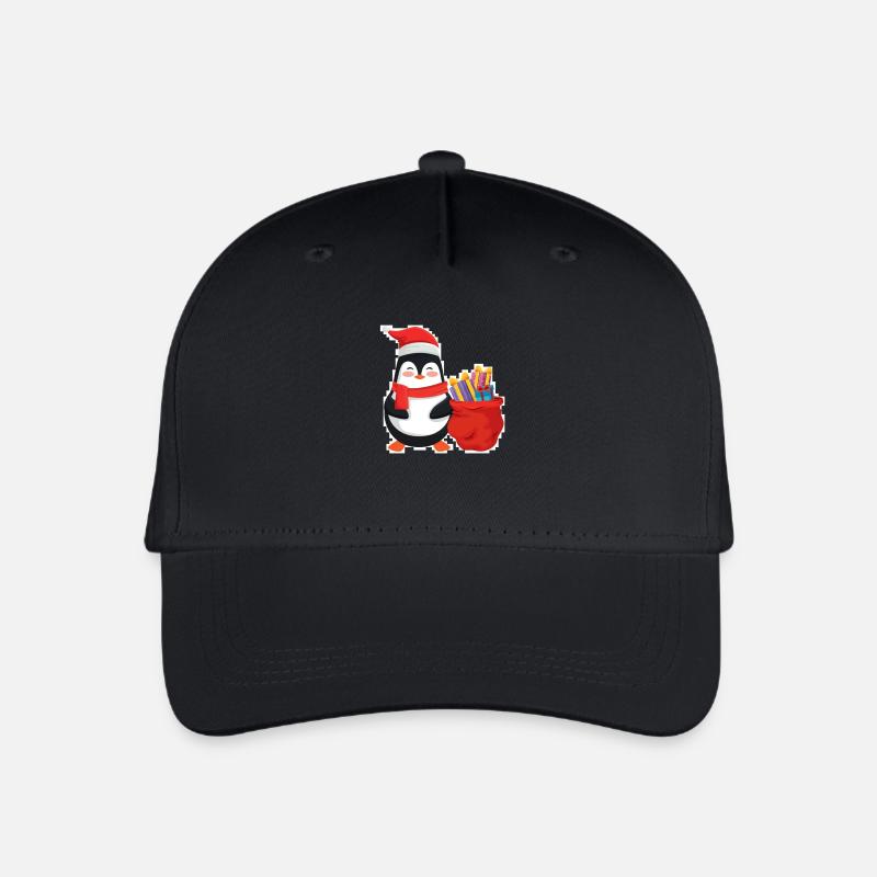 Weihnachtspinguin - Kinder Bio Basecap - Schwarz