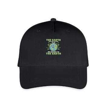The Earth Does Not Belong To Us Earth Day Planet - Kinder Bio Basecap - Schwarz - Vorne