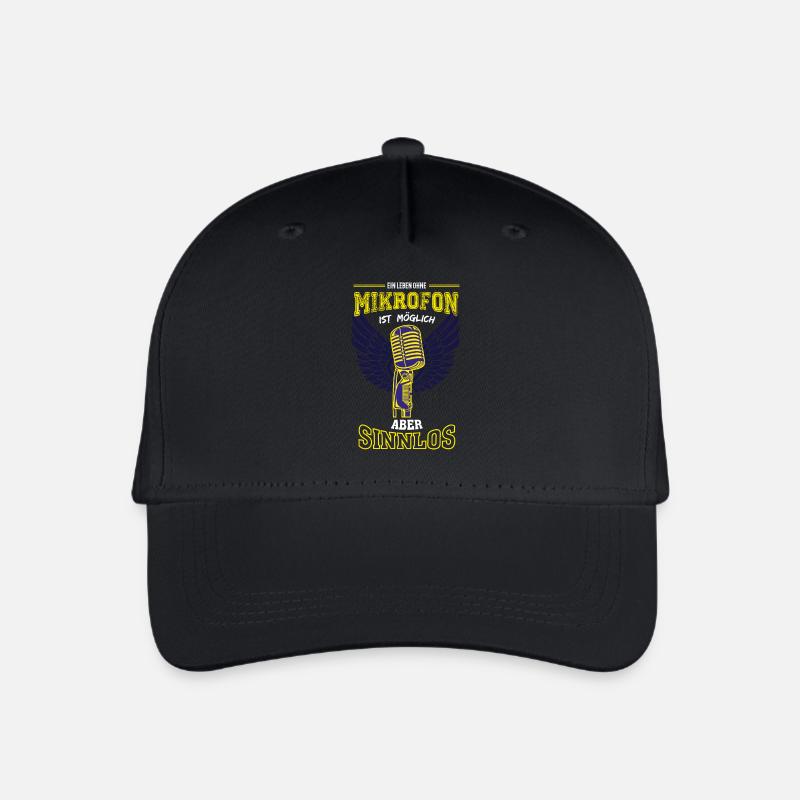 Mikrofon Singen Sänger Leben sinnlos - Geschenk - Kinder Bio Basecap - Schwarz