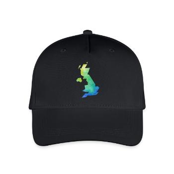 Karte UK - Kinder Bio Basecap - Schwarz - Vorne