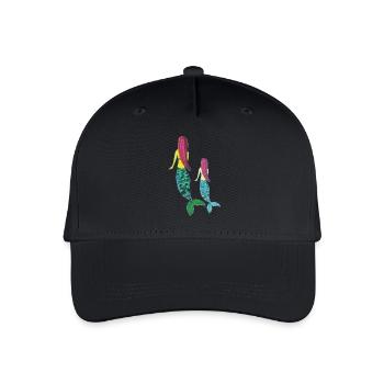 meerjungrau mutter tochter - Kinder Bio Basecap - Schwarz - Vorne