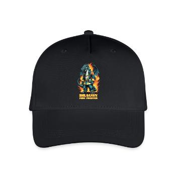 Drachen Feuerwehr - Kinder Bio Basecap - Schwarz - Vorne