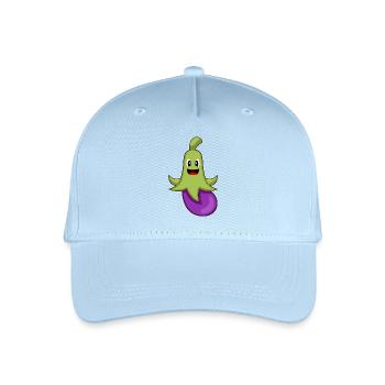 Krake Aubergine - Kinder Bio Basecap - Hellblau - Vorne