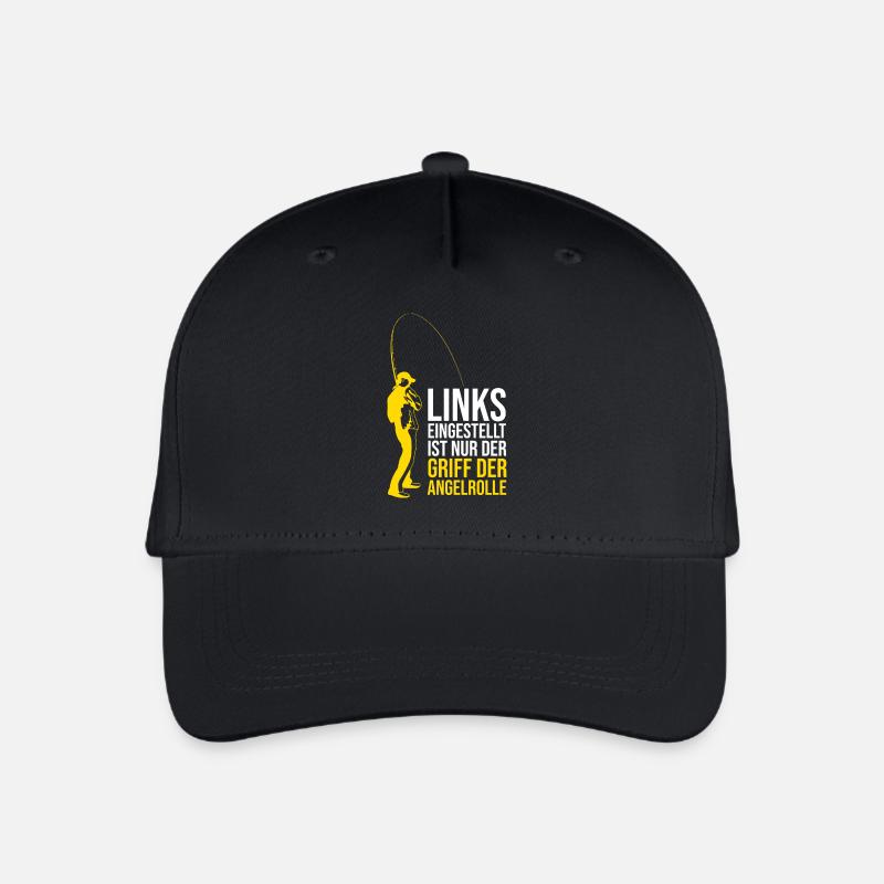 Links eingestellt ist nur der Griff der Angelrolle - Kinder Bio Basecap - Schwarz