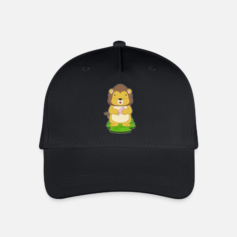 Löwe Briefumschlag - Kinder Bio Basecap - Schwarz