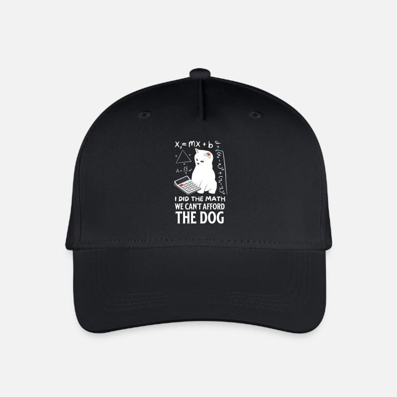 Humorous Cat Math Design - Organic Kids’ Baseball Cap - black