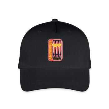 Retro Can Label Anchovy Art - Organic Kids’ Baseball Cap - black - Front