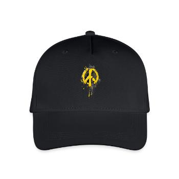 Peace Zeichen – Gelbe Street Art - Kinder Bio Basecap - Schwarz - Vorne