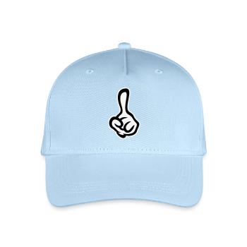 Erhobener Zeigefinger (Finger / Linke Hand NEG2C) - Kinder Bio Basecap - Hellblau - Vorne