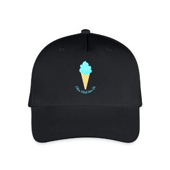 Eis Waffel coole Sprüche Quote Sommer Eiscreme Fan - Kinder Bio Basecap - Schwarz - Vorne