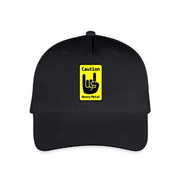 Caution: Heavy Metal - Organic Kids’ Baseball Cap - black - Front