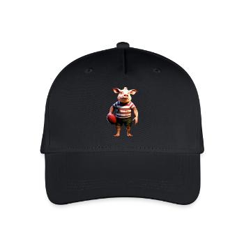 Joueur de rugby cochon - Casquette de baseball bio Enfant - noir - Devant
