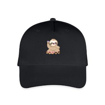 Molliges Faultier mit Muffin – Liebenswertes Tier- - Kinder Bio Basecap - Schwarz - Vorne