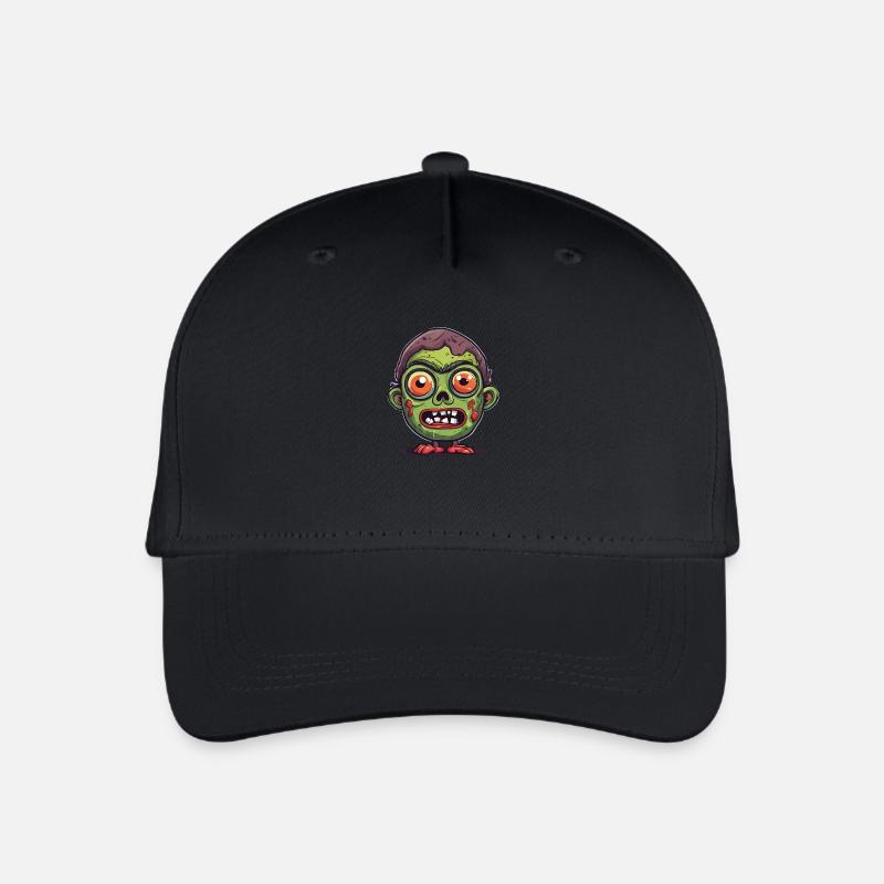 Halloween Zombie Kopf - Kinder Bio Basecap - Schwarz