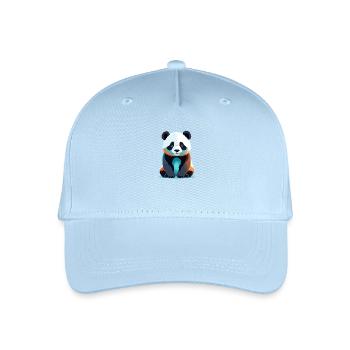 Panda Vektor Kunst mit lebendiger Farbillustration - Kinder Bio Basecap - Hellblau - Vorne