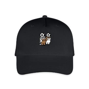 Horses Soccer Team Ball Game Header Club Fan - Organic Kids’ Baseball Cap - black - Front