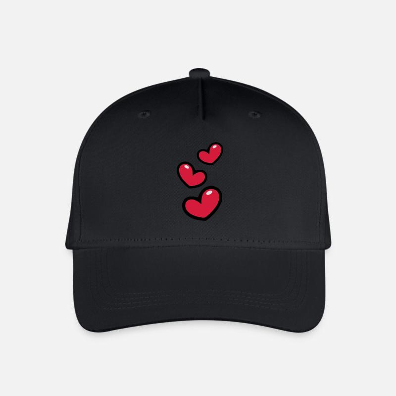 Herzen/Hearts - Casquette de baseball bio Enfant - noir