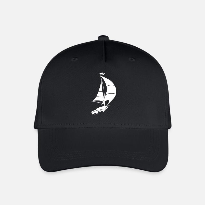 Segeln Segelboot Design - Kinder Bio Basecap - Schwarz