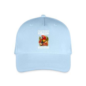 Stress is caused by not spending Scarlet Macaws - Organic Kids’ Baseball Cap - light blue - Front