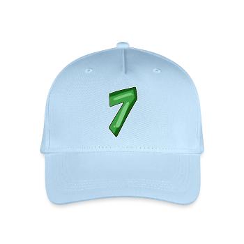 Zahl 7 Nummer - Kinder Bio Basecap - Hellblau - Vorne