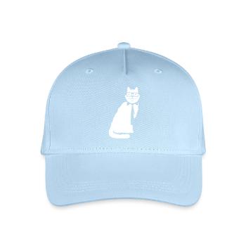 Schlaue Nerd Katze Hornbrille Geek Krawatte Brille - Kinder Bio Basecap - Hellblau - Vorne