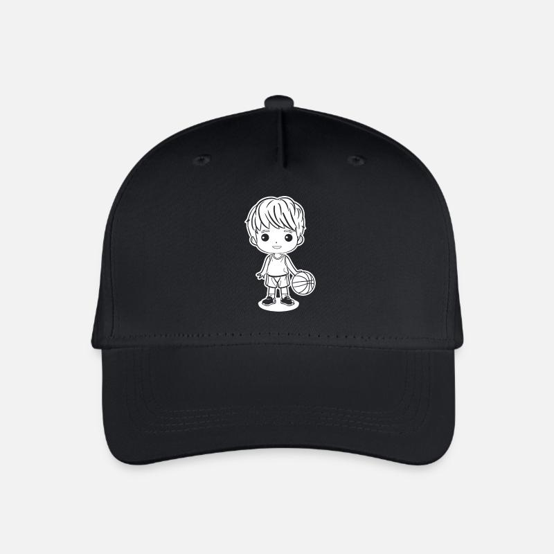 Petit garçon de basket-ball - Casquette de baseball bio Enfant - noir