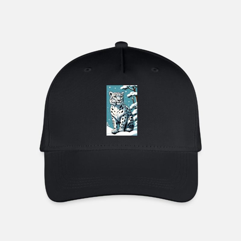 Schneeleopard | Leopard | Raubtier - Kinder Bio Basecap - Schwarz