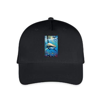 Hai | Weißer Hai | Meerestier | Fisch - Kinder Bio Basecap - Schwarz - Vorne