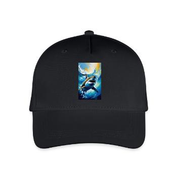 Hai | Weißer Hai | Meerestier | Fisch - Kinder Bio Basecap - Schwarz - Vorne