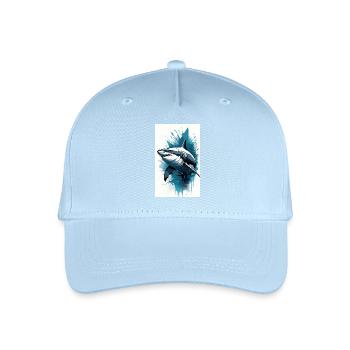 Hai | Weißer Hai | Meerestier | Fisch - Kinder Bio Basecap - Hellblau - Vorne