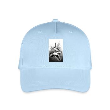 Hai | Weißer Hai | Meerestier | Fisch - Kinder Bio Basecap - Hellblau - Vorne