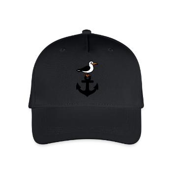 Anker Möwe Hafen - Kinder Bio Basecap - Schwarz - Vorne